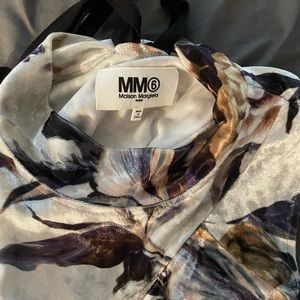 MAISON MARTIN MARGIELA MM6 IVORY VELVET FLORAL DRESS XS